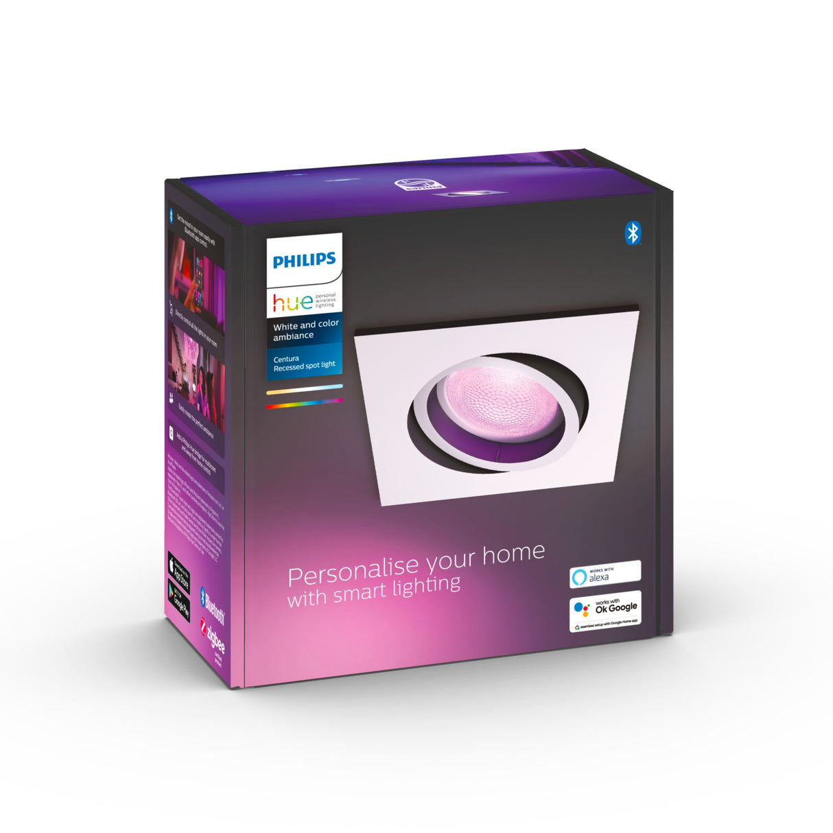 Spotlight Philips Hue Centura Square WCA, 5.7W, 350 lm, Vit