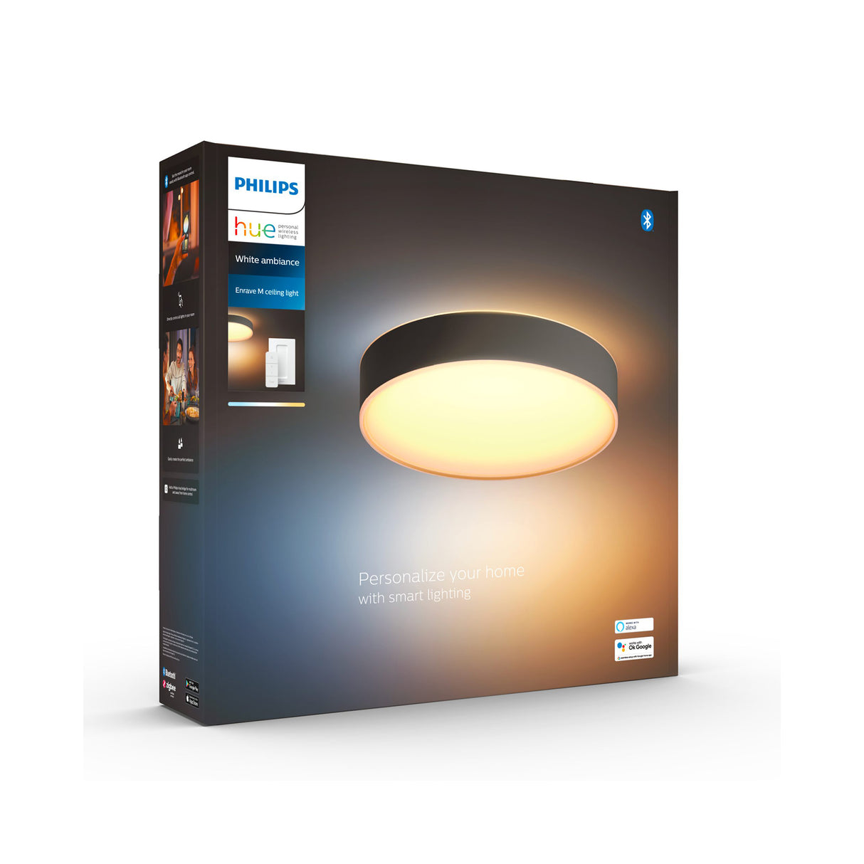 Taklampa Philips Hue Enrave, 2200-6500K, Enrave M / Svart