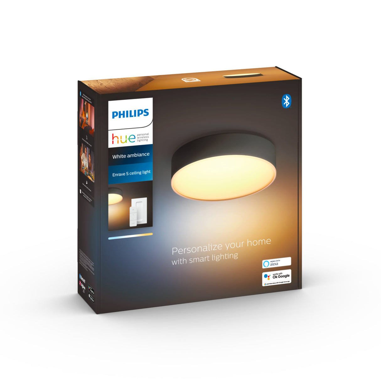 Taklampa Philips Hue Enrave, 2200-6500K, Enrave S / Svart