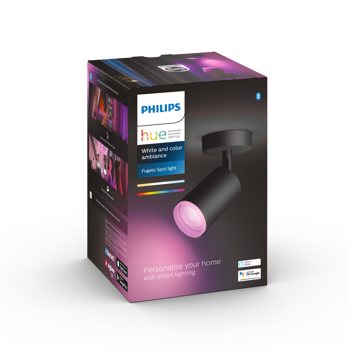 Spotlight Philips Hue Fugato 5.7W, GU10, Svart