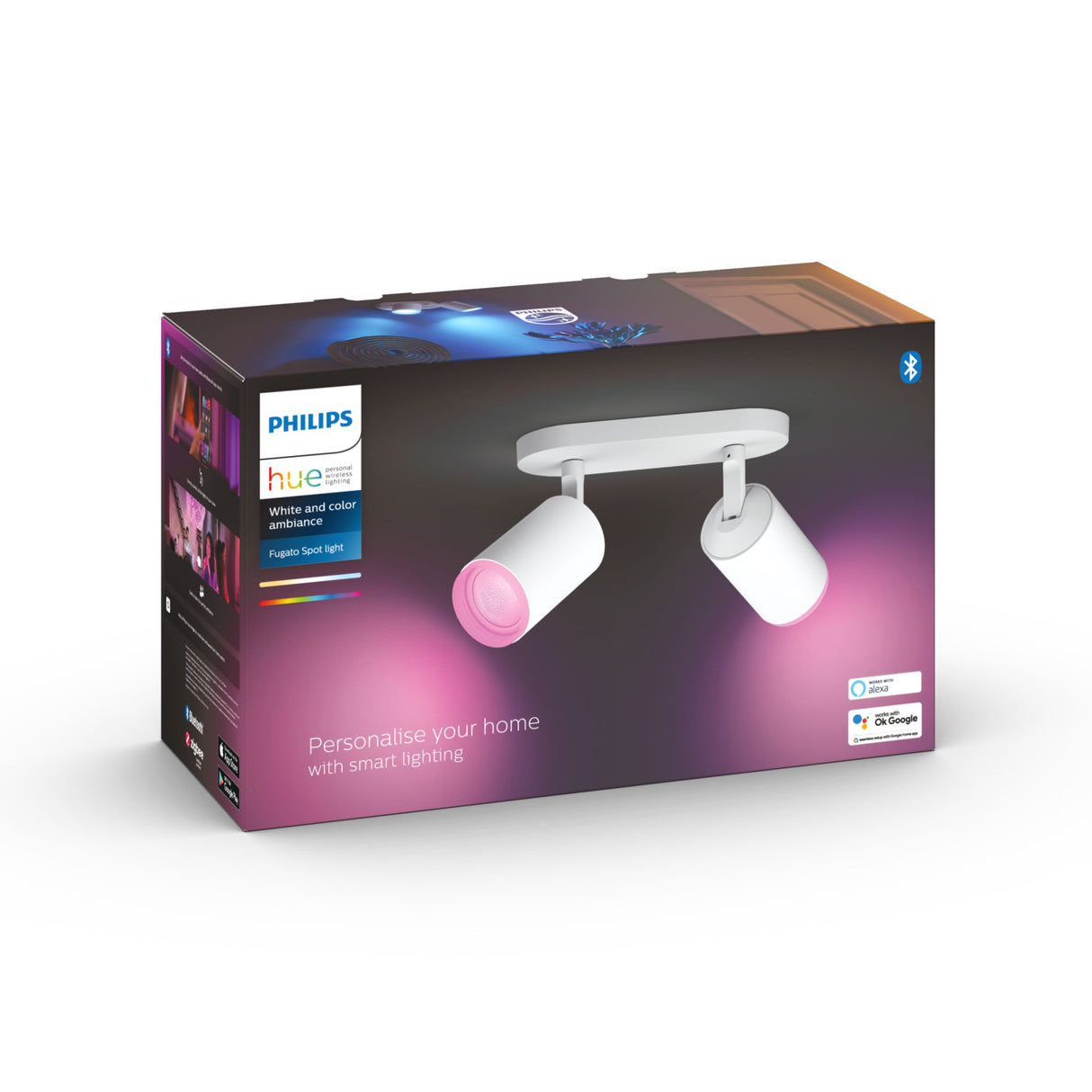 Spotlight Philips Hue Fugato Double, GU10, Vit