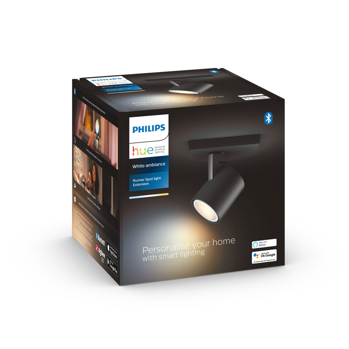 Vägglampa Philips Hue Runner, GU10, Svart