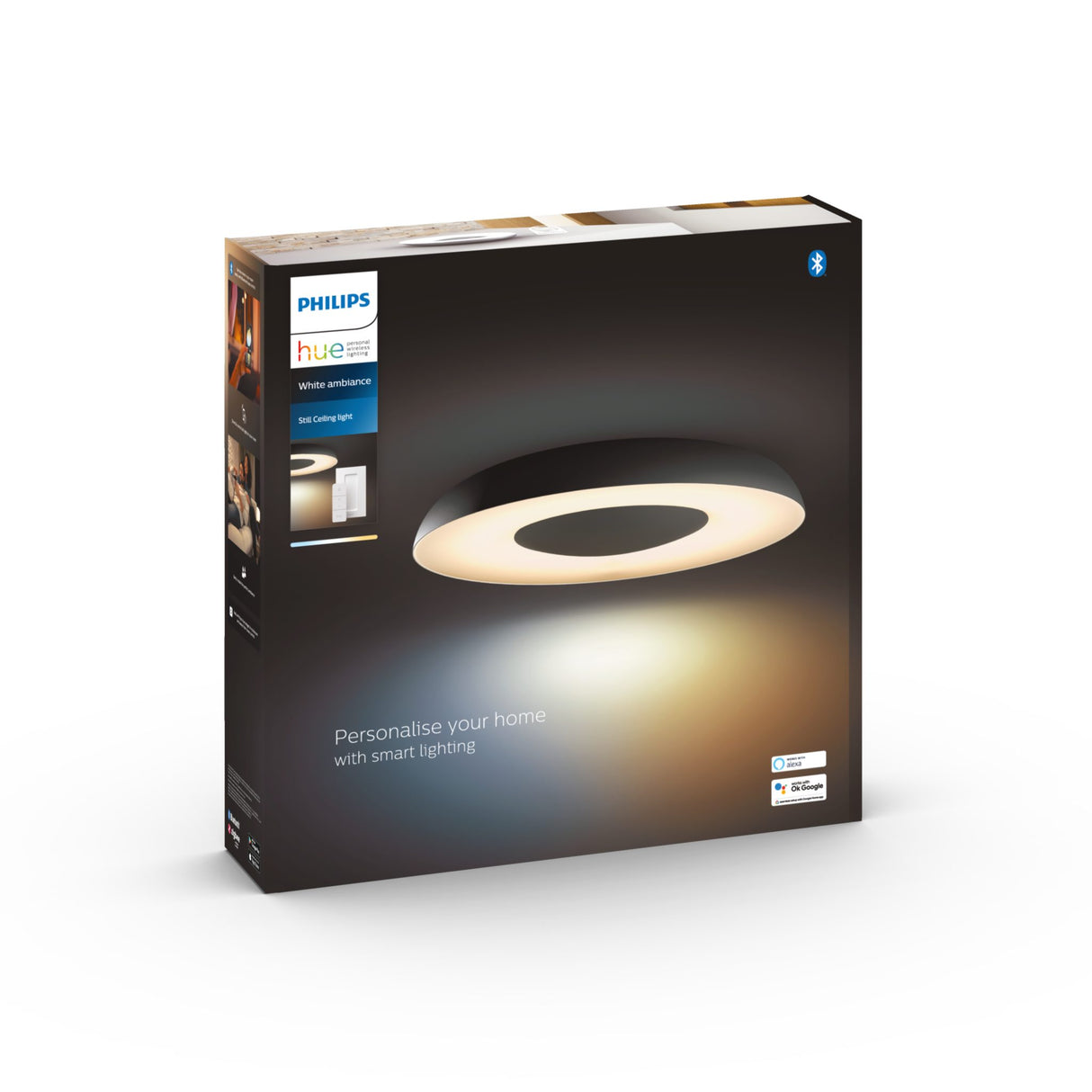 Taklampa Philips Hue Still 22.5W, 2200-6500K, Svart