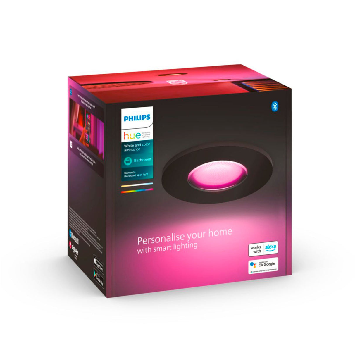 Downlight Philips Hue Xamento WCA 5.7W, GU10, 1 st / Svart