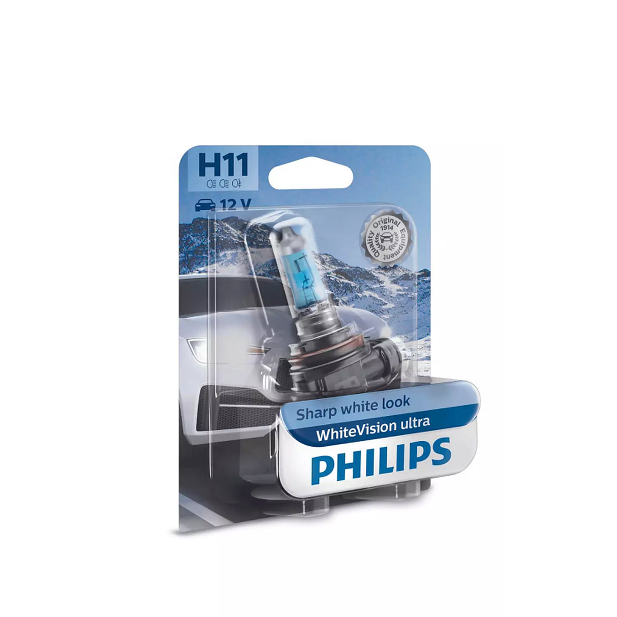 Halogenlampa Philips WhiteVision ultra, 55W, H11, 1 st