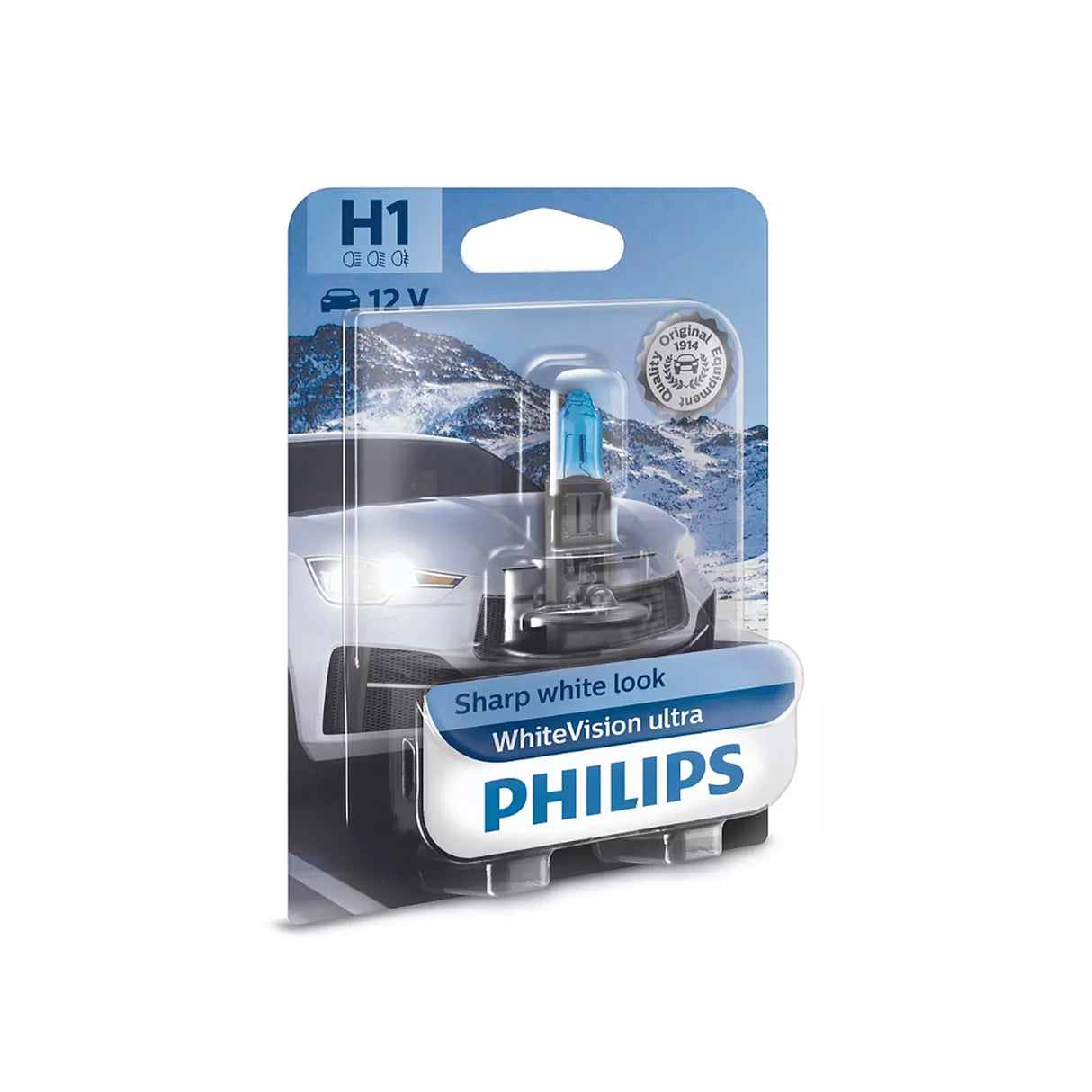 Halogenlampa Philips WhiteVision ultra, 55W, H1, 1 st