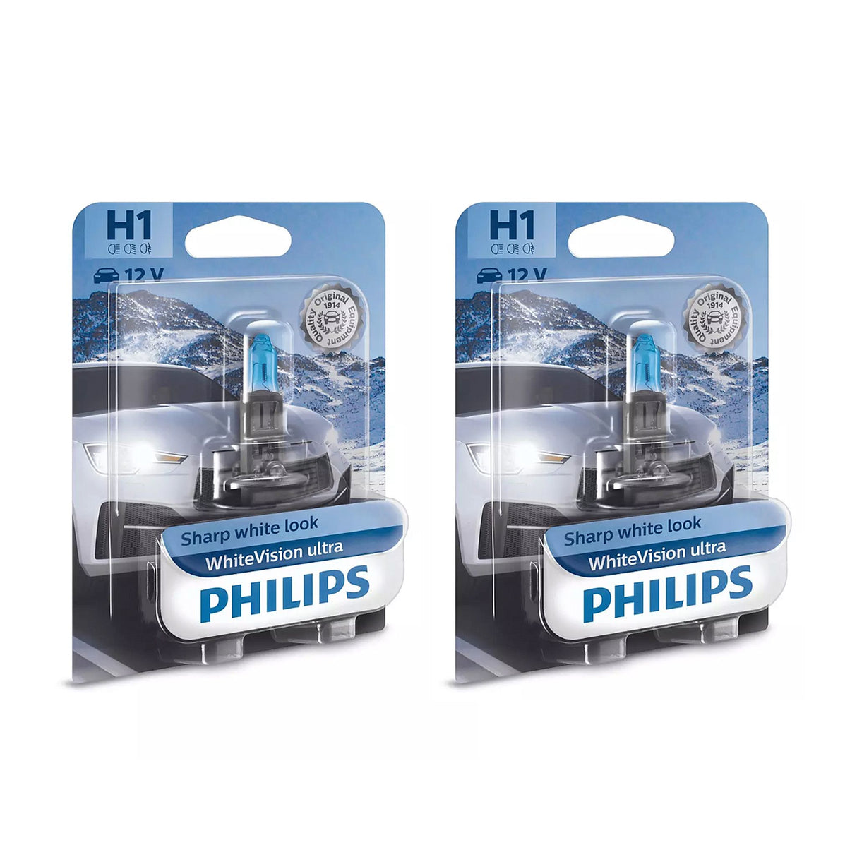 Halogenlampa Philips WhiteVision ultra, 55W, H1, 2 st