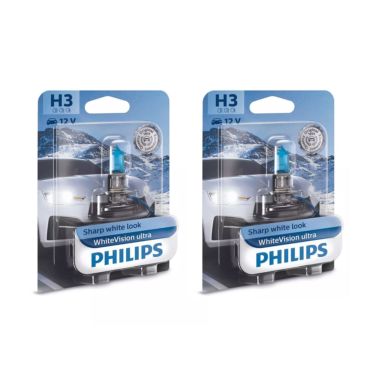 Halogenlampa Philips WhiteVision ultra, 55W, H3, 2 st