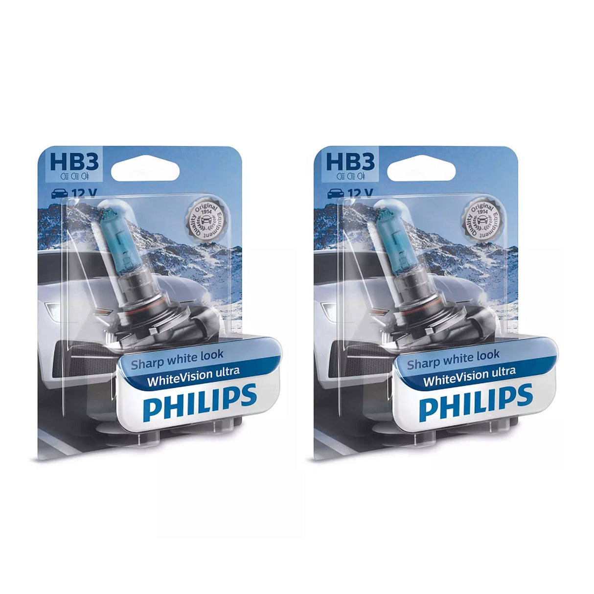 Halogenlampa Philips WhiteVision Ultra, 60W, HB3, 2 st