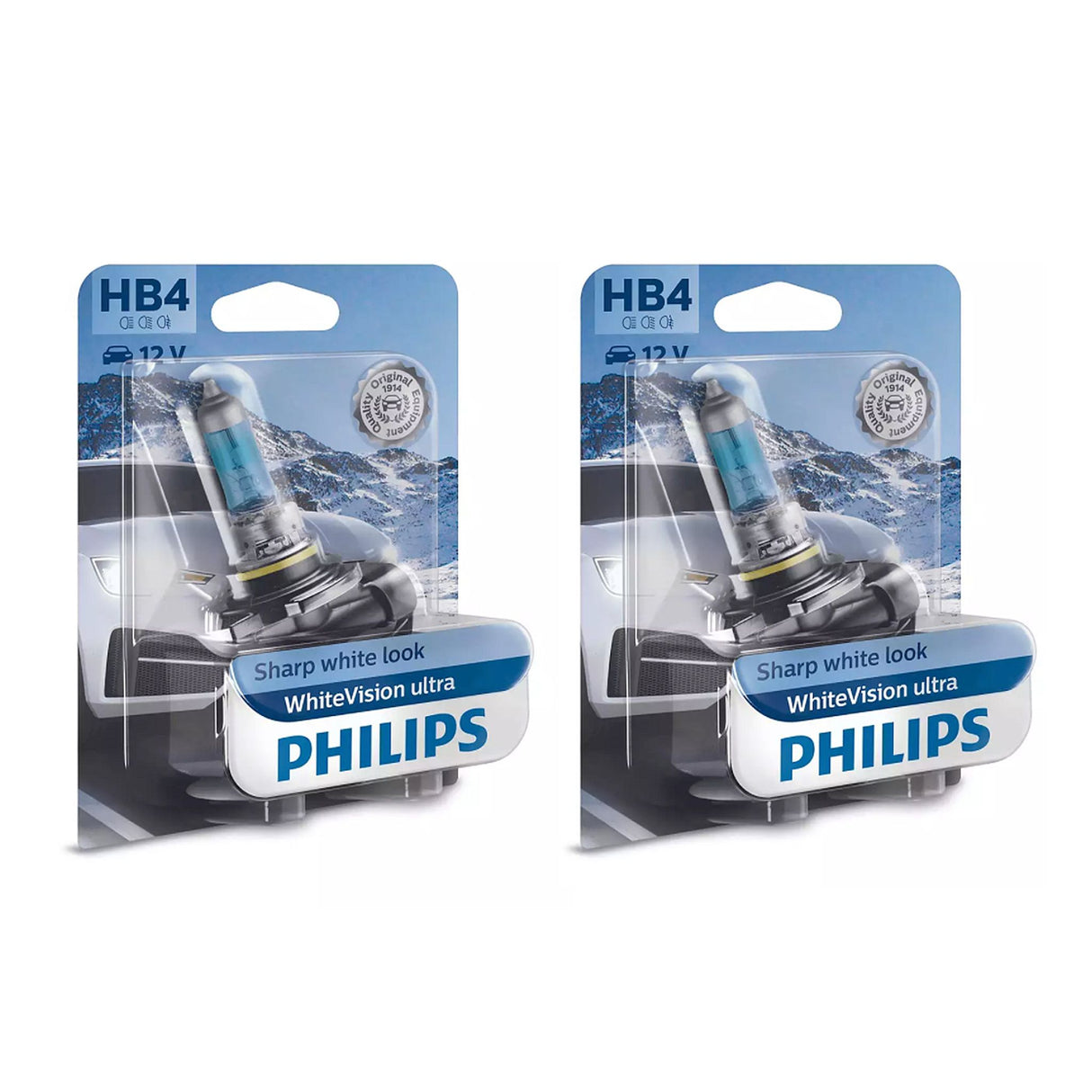 Halogenlampa Philips WhiteVision ultra, 51W, HB4, 2 st