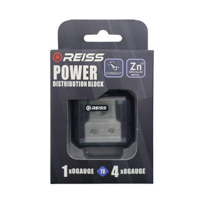 Reiss RS-DB72 strömblock, 1 × 0GA in och 4 × 8GA ut