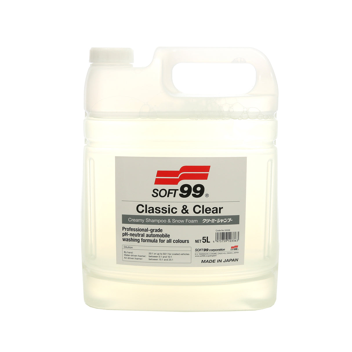 Bilschampo Soft99 Classic & Clear Creamy Shampoo & Snow Foam, 5000 ml