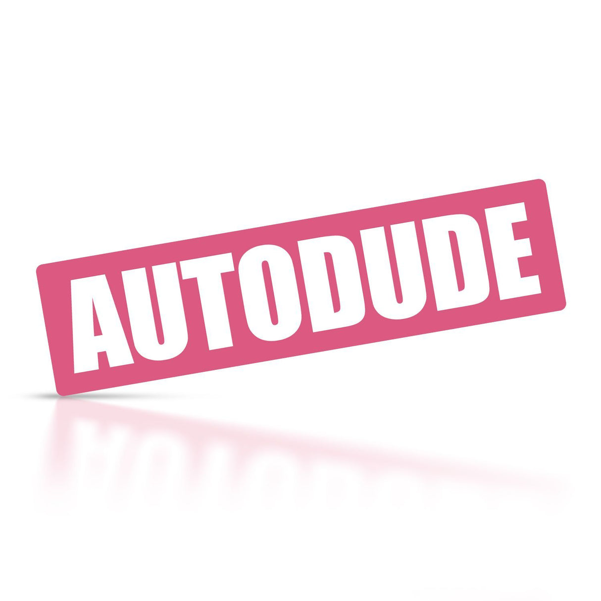 Dekal Autodude rosa med vit text, 130x35mm, 1 st