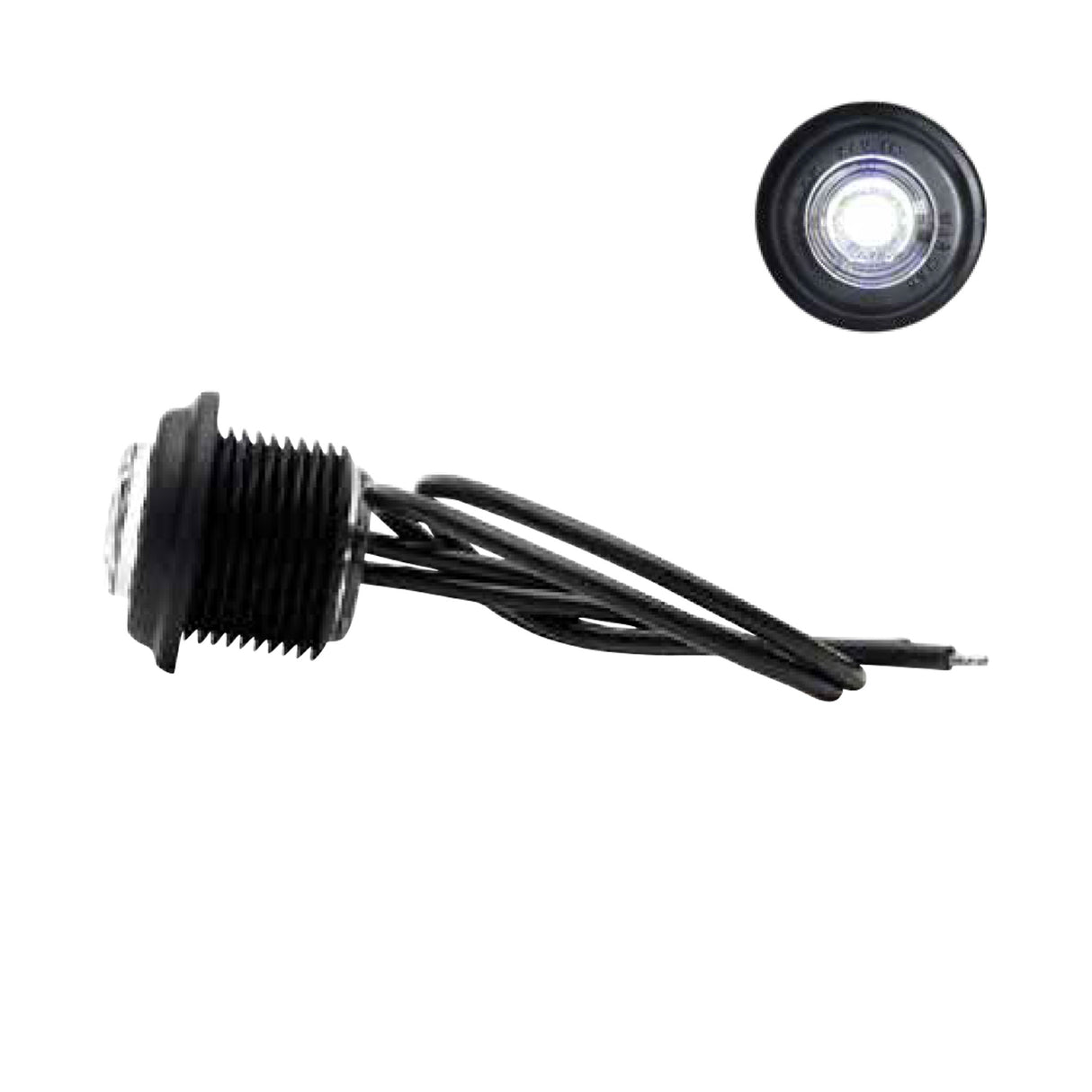 Positionsljus Vit LED 12-24V Strands, Runt