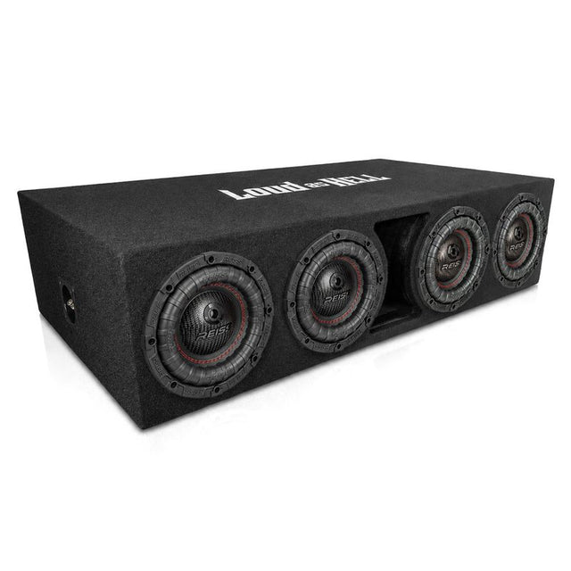 Cheva Kit 4x8 Reiss RX med fyra RS-RX8.D2-subwoofers och Chevrolet 4x8-baslåda, utan slutsteg