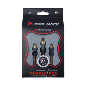 Reiss RS-GX2F1M RCA Y-adapter med två RCA-honor och en RCA-hane