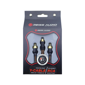 Reiss RS-GX2M1F RCA Y-adapter med två hankontakter och en honkontakt