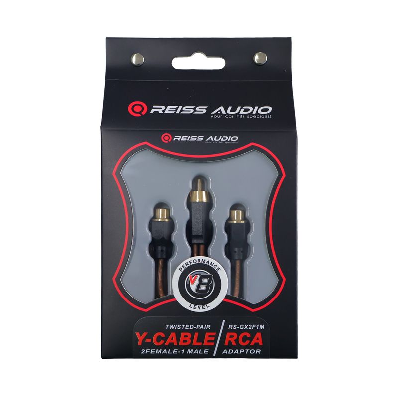 Reiss RS-GX2F1M RCA Y-adapter med 2 RCA-honor och 1 RCA-hane