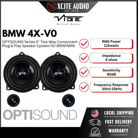 Vibe OPTISOUNDBMW4X-V0 BMW-anpassat 4-tums komponenthögtalarkit