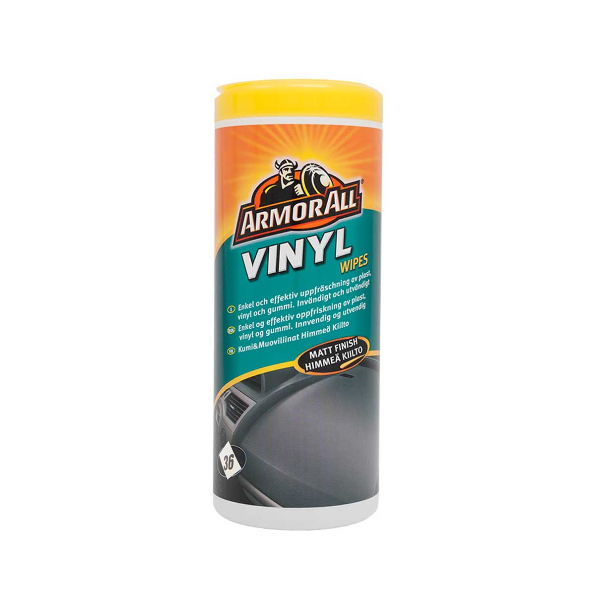 Våtservetter Plast Armor All Vinyl Wipes Matt Finish, 36 st (Burk)