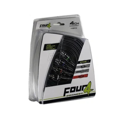 4Connect STAGE1 lågnivåkabel 5,5 m – 4-kanals RCA-kabel
