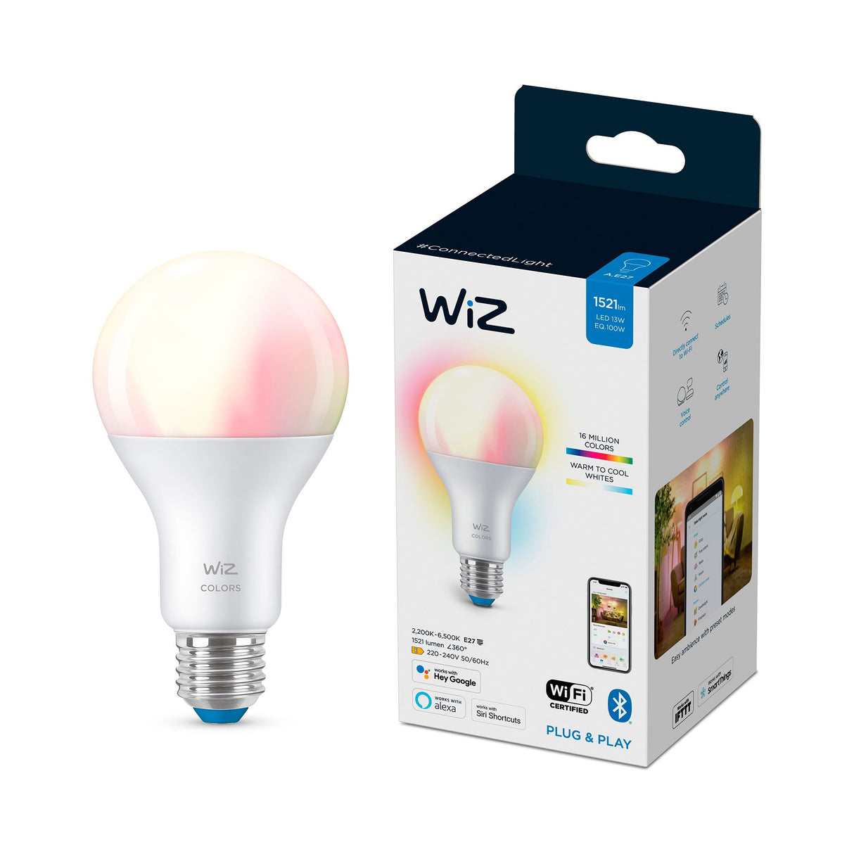 LED-Smart bulb Wiz Colour RGBW, E27, 13W / 1 st